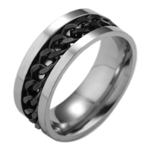 anxiety-ring-kettinkje-stress-ring-fidget-ring-anxiety-ring-for-finger-draaibare-ring-angst-ring-zwartkleurig-rvs-22-25mm-maat-70
